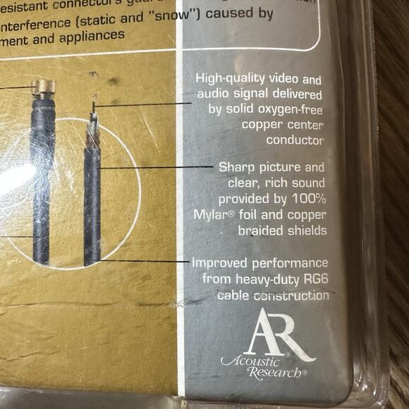 Digital Coax Cable Acoustic Research Model Number AP010 Gold Plated 3 Ft NEW - Picture 10 of 11